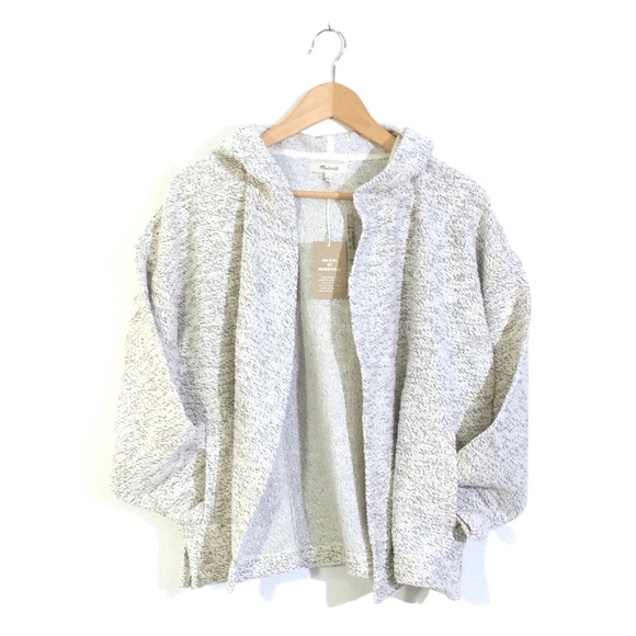 Madewell Women's Textural Hooded Open Jacket S - Picture 5 of 11